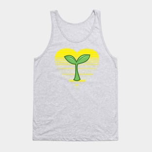 Gardening lover, sunset heart. Garden lover, green plants fan and vegans gift Tank Top